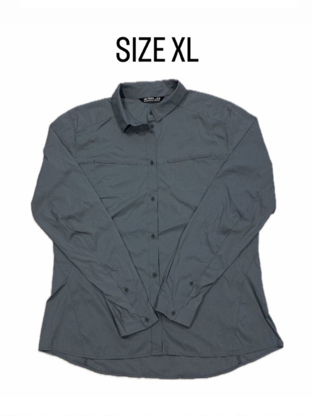 Arc'teryx Fernie LS Shirt Women's XL Gray Long Sleeve Hiking Grid Pattern